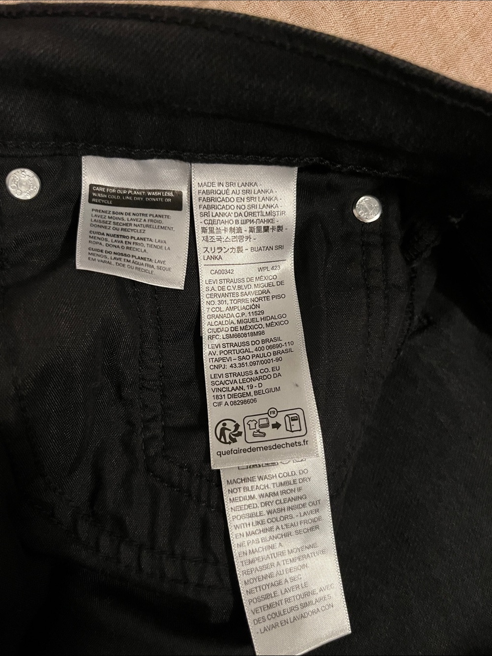 Levi’s Wedgie Straight Button Fly Black Jeans Size 30 - Picture 8 of 11